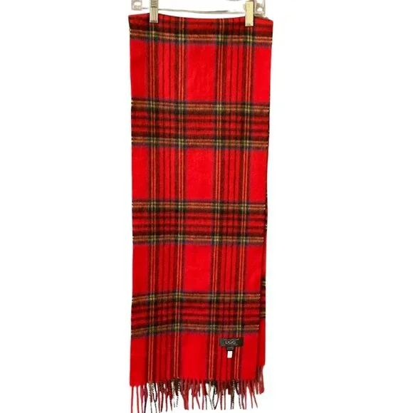 UGG Australian Merino Wool Plaid Scarf /Multicolor check pattern Scarf - Picture 4 of 5